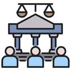 Poster - Civil Law Lineal Color Icon
