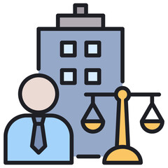 Poster - Corporate Law Lineal Color Icon