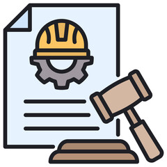 Poster - Labor Law Lineal Color Icon