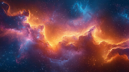Wall Mural - Abstract swirling nebula clouds forming harmonious cosmic patterns