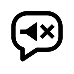 Poster - Silent chat bubble, communication icon, for websites and apps
