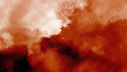 Leinwandbilder -  textured burnt sienna watercolor cloudscape on canvas background for abstract web design, branding, poster, and art print use