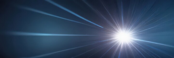 Wall Mural - Abstract white light burst, glowing on a deep blue backdrop, illustration, glow, clean