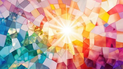 Poster - Abstract multicolor mosaic background with artistic flair and high visual appeal