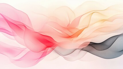 Poster - Muted tone gradient background design with flowing shades of pink, beige, gray, and black