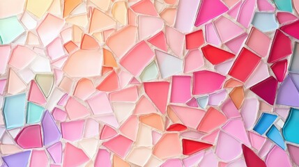 Poster - Vibrant pastel mosaic patterns with geometric flair, perfect for web and print projects
