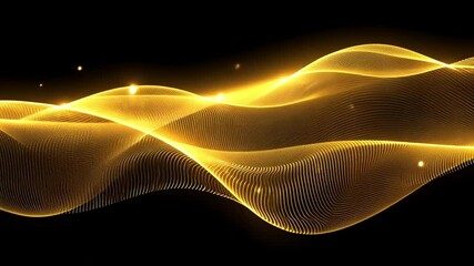 Poster - elegant golden wave patterns fluid motion and light create mesmerizing energy, sophistication, and c