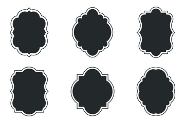 Poster - Six Elegant Ornamental Frames Black and White Design Elements for Branding and Decoration