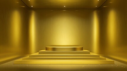 Fototapete - é‡‘è‰²ã®è¡¨å½°å°èƒœæ™¯, æžˆè³žå¼ç”¨ï½œGold podium background, for award ceremony