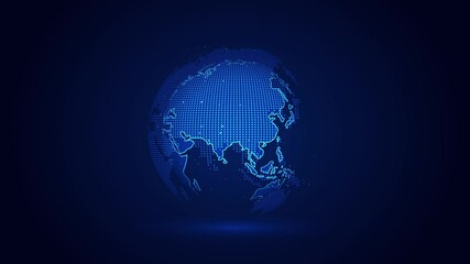 Fototapete - Globe integrated with artificial intelligence, representing AI Co Worker technology towards a sustainable future, intelligent technology that connects data and innovation to develop the world.