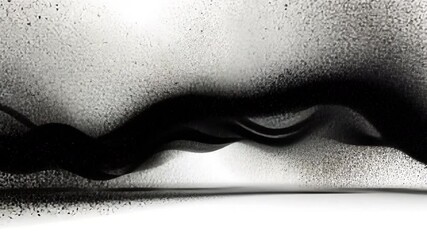 Poster - Captivating abstract design of flowing black shapes and textures on white background, showcasing movement and depth, enhanced by light and shadow interplay for dynamic visual experience.