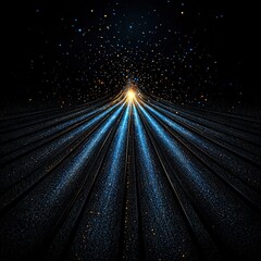 Poster - Majestic star trails captured over a train track creating a cosmic journey through the night sky