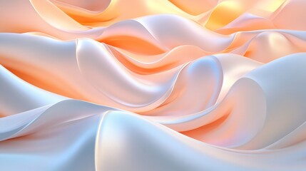 Wall Mural - abstract background of flowing cream, orange, and white liquid, iridescent color palette