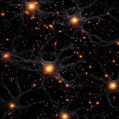 Poster - Complex bunch of neurons depicting the intricate network of neural connections in the brain