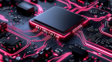 Poster - High-tech computer processor captured in detail showcasing advanced technology and engineering design