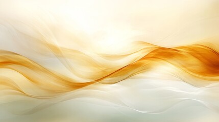 Wall Mural - abstract fluid art golden waves flowing on a soft gradient, creating a luxurious and elegant design