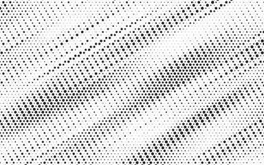 Poster - Grunge triangle halftone gradient texture. Faded grit noise background. Sandy gritty wallpaper. Retro pixelated backdrop. Black and white anime or manga comic overlay. 