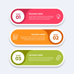Wall Mural - threestep infographic with different icons.