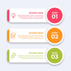 Wall Mural - threestep infographic with different icons.