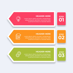 Wall Mural - threestep infographic with different icons.