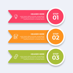 Wall Mural - threestep infographic with different icons.