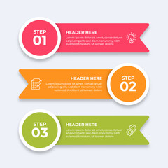 Wall Mural - threestep infographic with different icons.
