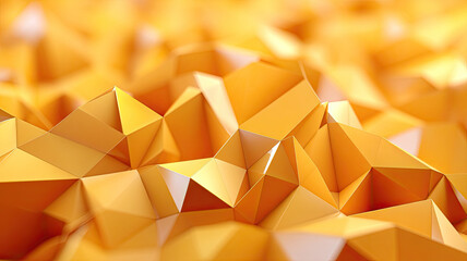 Poster - Abstract yellow polygonal surface with sharp geometric shapes