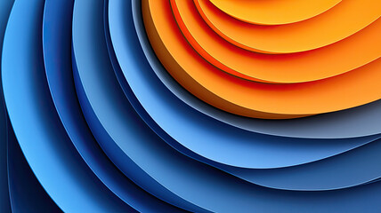 Poster - Abstract layered design with blue and orange gradient tones