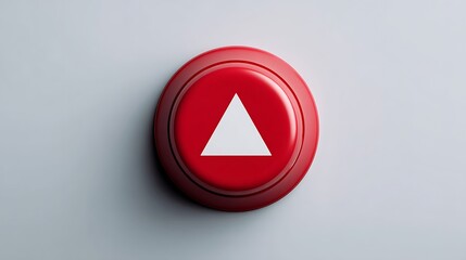 Poster - A red button with a white triangle on it