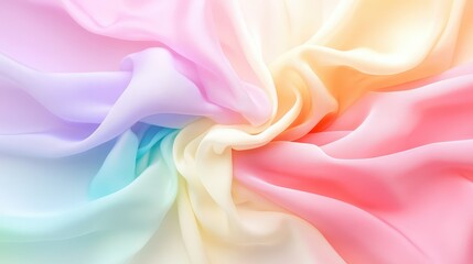 Poster - Smooth silk draping in soft pastel tones for elegant fabric texture background design