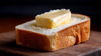 Poster - A slice of bread with a thick layer of butter on top