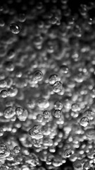 Aufkleber - Super Slow Motion of Bubbling Water in Detail. Extreme Macro Shot, Abstract Texture. Filmed on High Speed Cinema Camera, 1000 fps. Vertical Aspect Ratio.