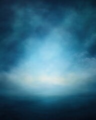 Poster - Atmospheric seascape painting with soft light on water and sky in shades of blue and white artistic dreamy mood