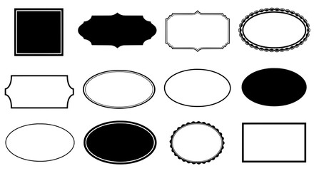 Fototapete - Vintage Frames Design: An assortment of vintage frames, each uniquely crafted with diverse shapes, creating a visually appealing collection for design and decorative purposes.