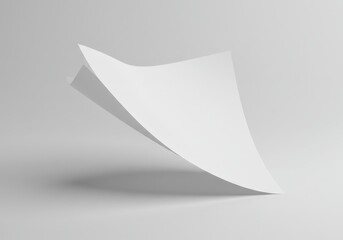 Poster - A single sheet of white paper floats in a neutral gray space casting a soft, diffused shadow below it