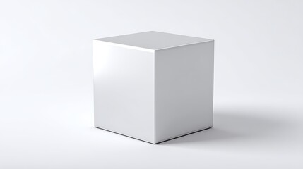 Poster - A white box is sitting on a white background