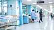 © nilawan - Healthcare action scene in hospital with blurred background of medical staff and environment