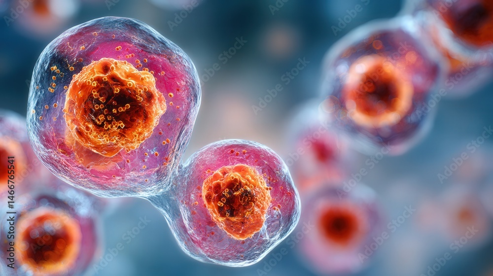 Hyper macro image of cytokine release between immune cells in a ...