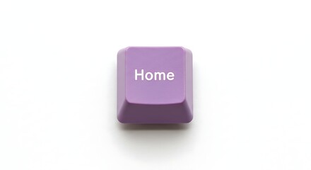 Poster - Purple Home Key on White Background