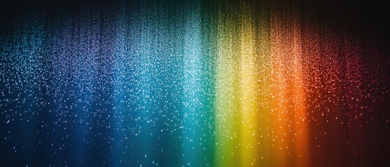 Poster - Abstract Rainbow Glitter Cascade Background Art in Vertical Gradient with Sparkling Texture for Graphic Design and Event Backdrop