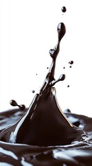 Poster - dark liquid splash high speed photography on white background studio shot close up detail of fluid m