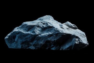 Poster - Isolated boulder on black background studio shot close up view geology mineralogy science education