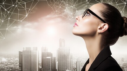 Poster - Innovative automated sales architect icon concept represents logic built offer for business growth and efficiency