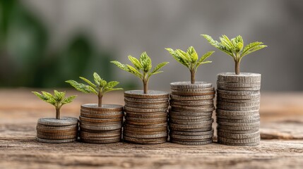 Poster - Calm profit growth icon concept illustrating elegant financial expansion for businesses and strategic investment planning
