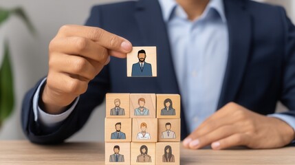 Poster - Conceptual illustration of campaign structure featuring beam icon to represent targeted influence and marketing strategy