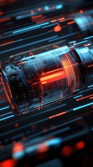 Poster - Futuristic Technology Core Processing Data Streams Abstract Close Up Visualisation Illustration