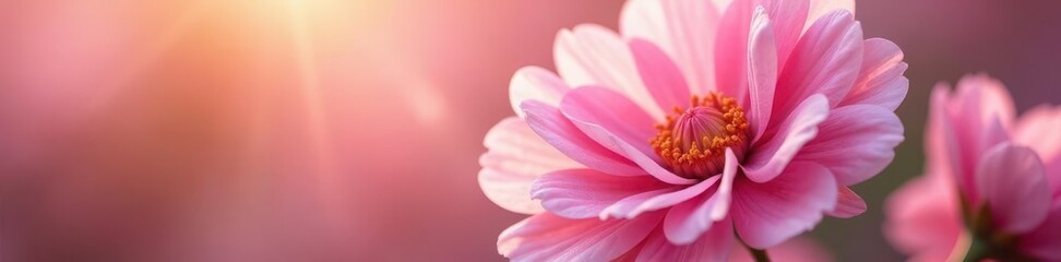Wall Mural - pink cotton candy flower, melting slowly in sunlit bouquet, dissolve, sunlight