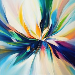 Poster - Vibrant Abstract Painting with Colorful Swirls and Dynamic Energy Close Up Studio Shot