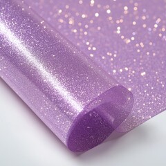 Poster - Glitter paper roll in soft purple hue, close-up studio shot, shimmering surface, craft material for creative projects, vibrant color