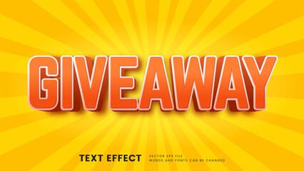 Poster - Editable 3d giveaway text effect